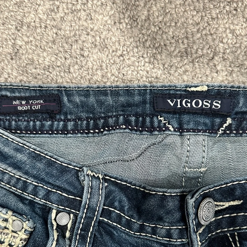 Vigoss Women's Embellished Blue Jeans S13/14 L31 Heritage Fit Boot Cut - Picture 4 of 9